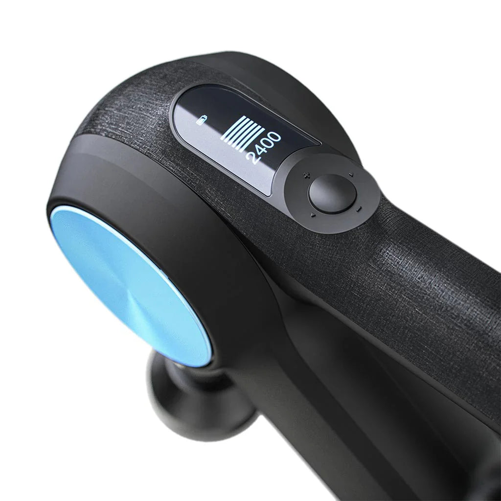 2025 Theragun PRO – Pistola de Masaje de Percusión Profesional, Silenciosa y Potente con Pantalla OLED y Baterías Recargables