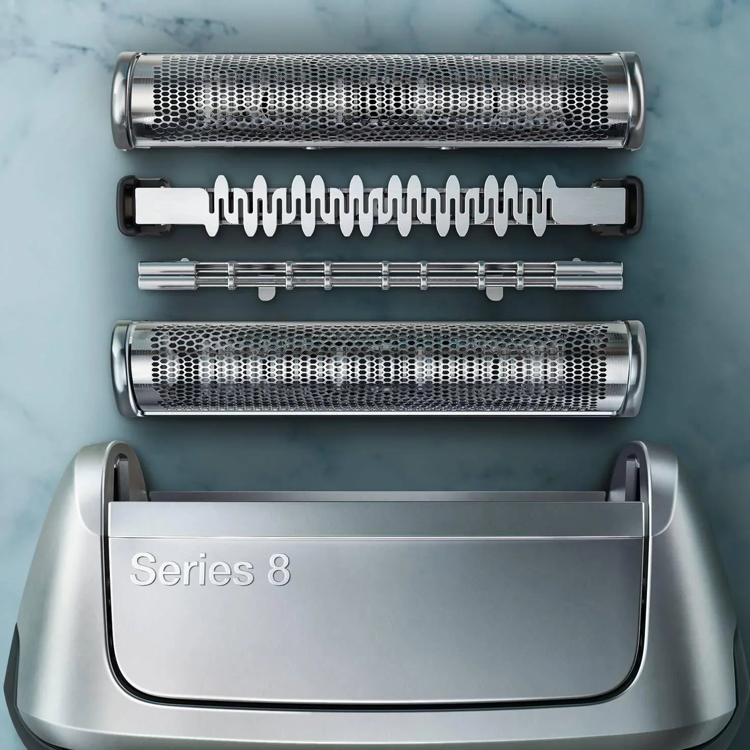 2025 Afeitadora Braun Series 8 8390cc para hombre – Afeitado en seco y húmedo, 100 % resistente al agua, plateado