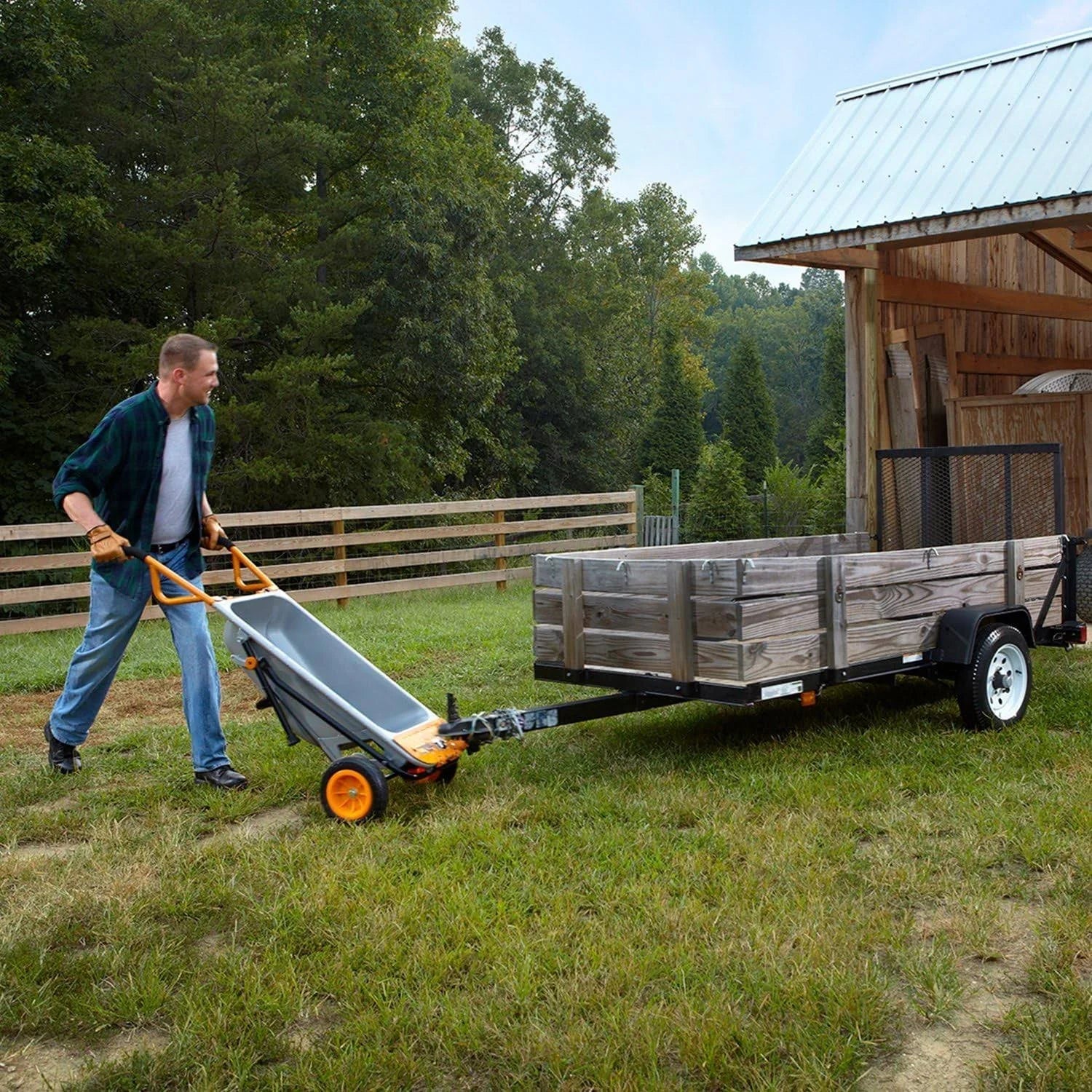 2025 Worx Aerocart 8 en 1 – Carretilla multifuncional, carro de transporte y transpaleta con capacidad de 136 kg