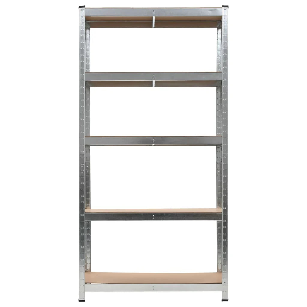 2025 Conjunto de 2 Estanterías de Almacenamiento Resistentes, Metal con MDF, 90 x 40 x 180 cm, Plateado