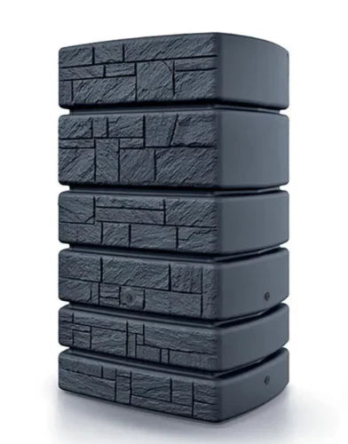 2025 Depósito de Agua de Lluvia Tower Stone – Citerna 350-500 L con Diseño Decorativo de Piedra