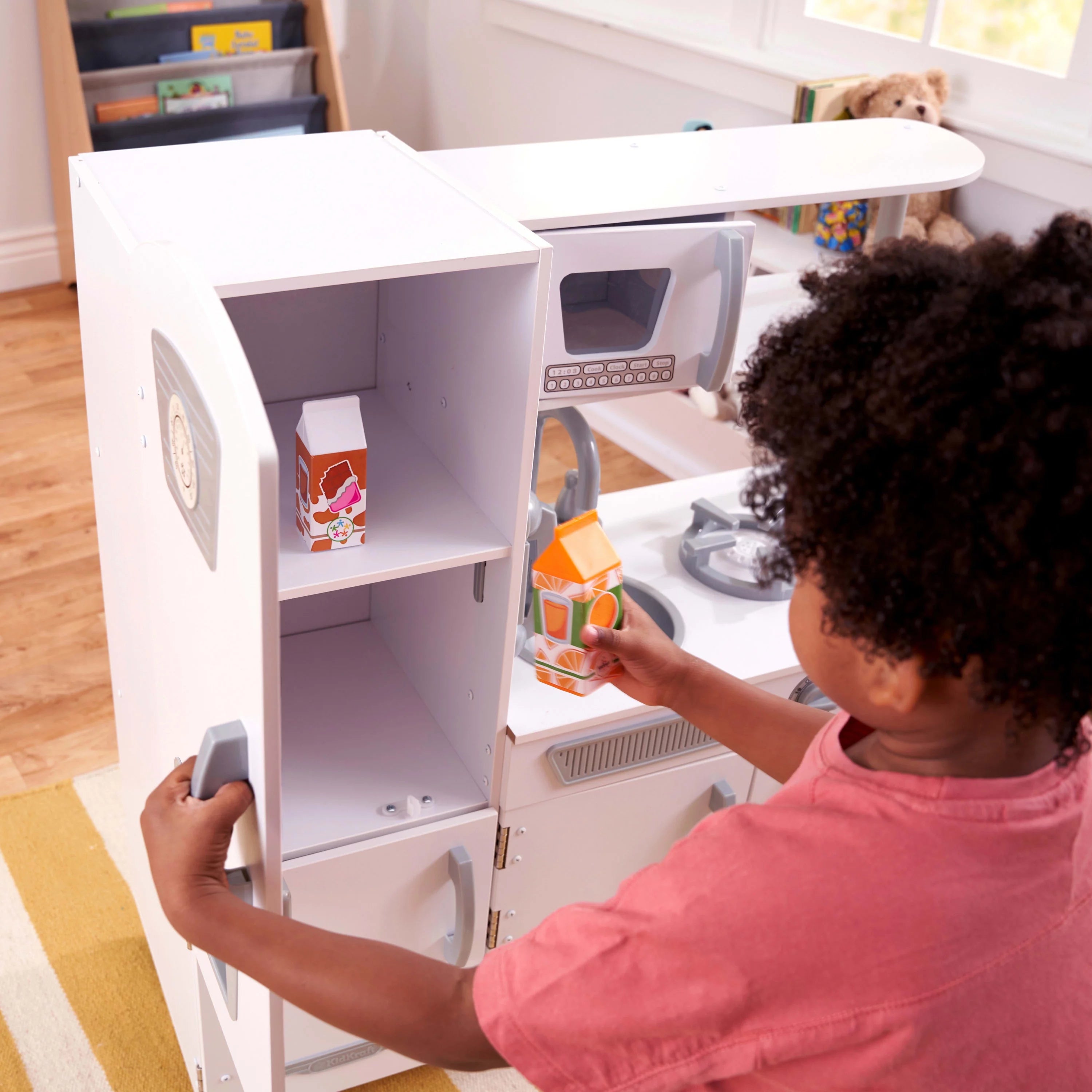 2025 Cocina de Juguete de Madera Vintage KidKraft Blanca con Fabricador de Hielo y Teléfono de Juguete