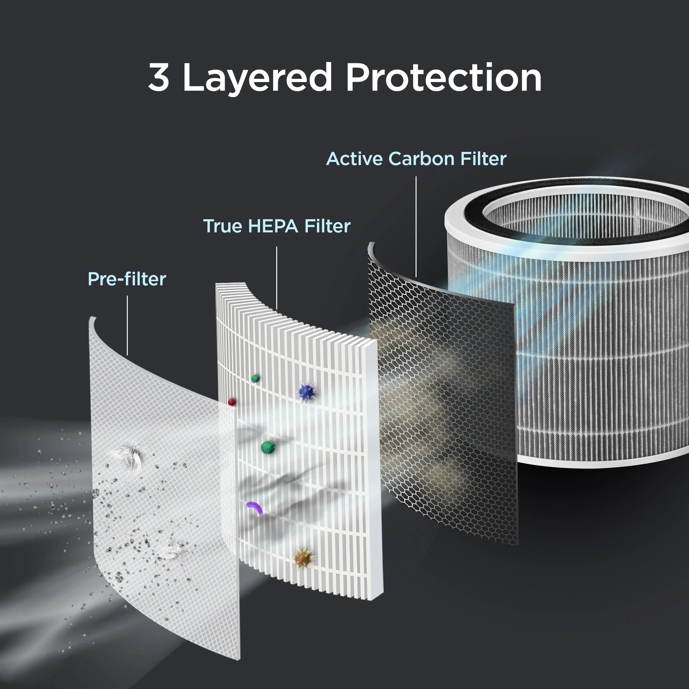 2025 Purificador de aire H13 True HEPA (CAC-AB0610FI)