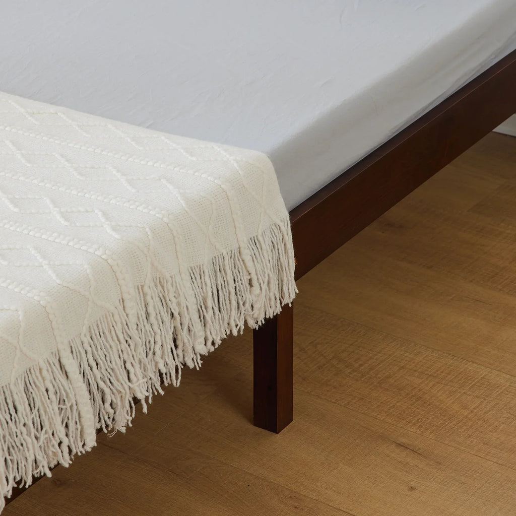 2025 Estructura de cama individual de madera con acabado marrón – diseño robusto y sencillo, 197,2 x 96,5 x 30,5 cm – ideal para habitación infantil.