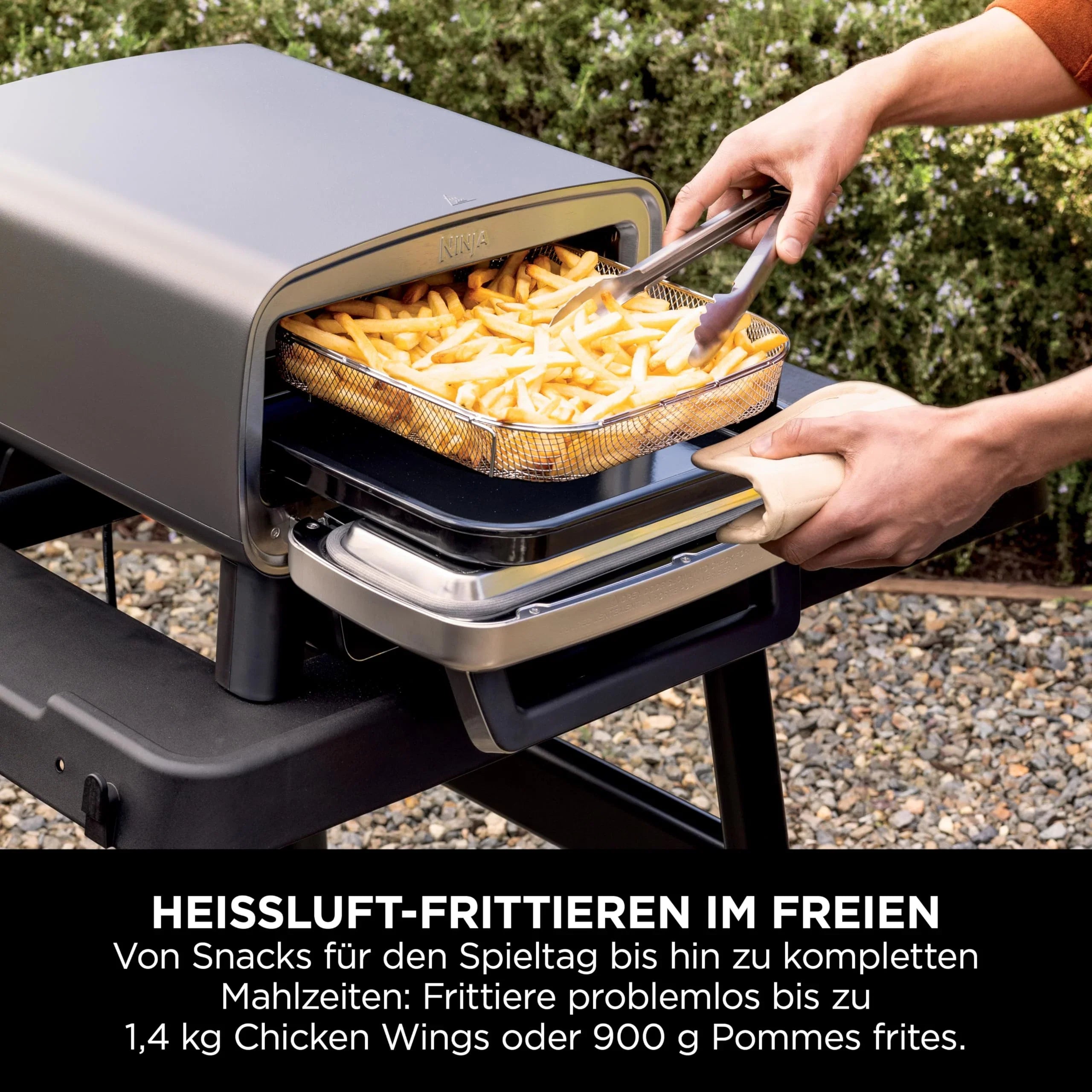 2025 Ninja Artisan Horno para Pizza Exterior y Freidora de Aire Caliente 4 en 1, 30 cm, Gris MO201EU