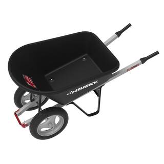 Carretilla Husky de 6 pies cúbicos con Doble Rueda – Cubeta de Polipropileno