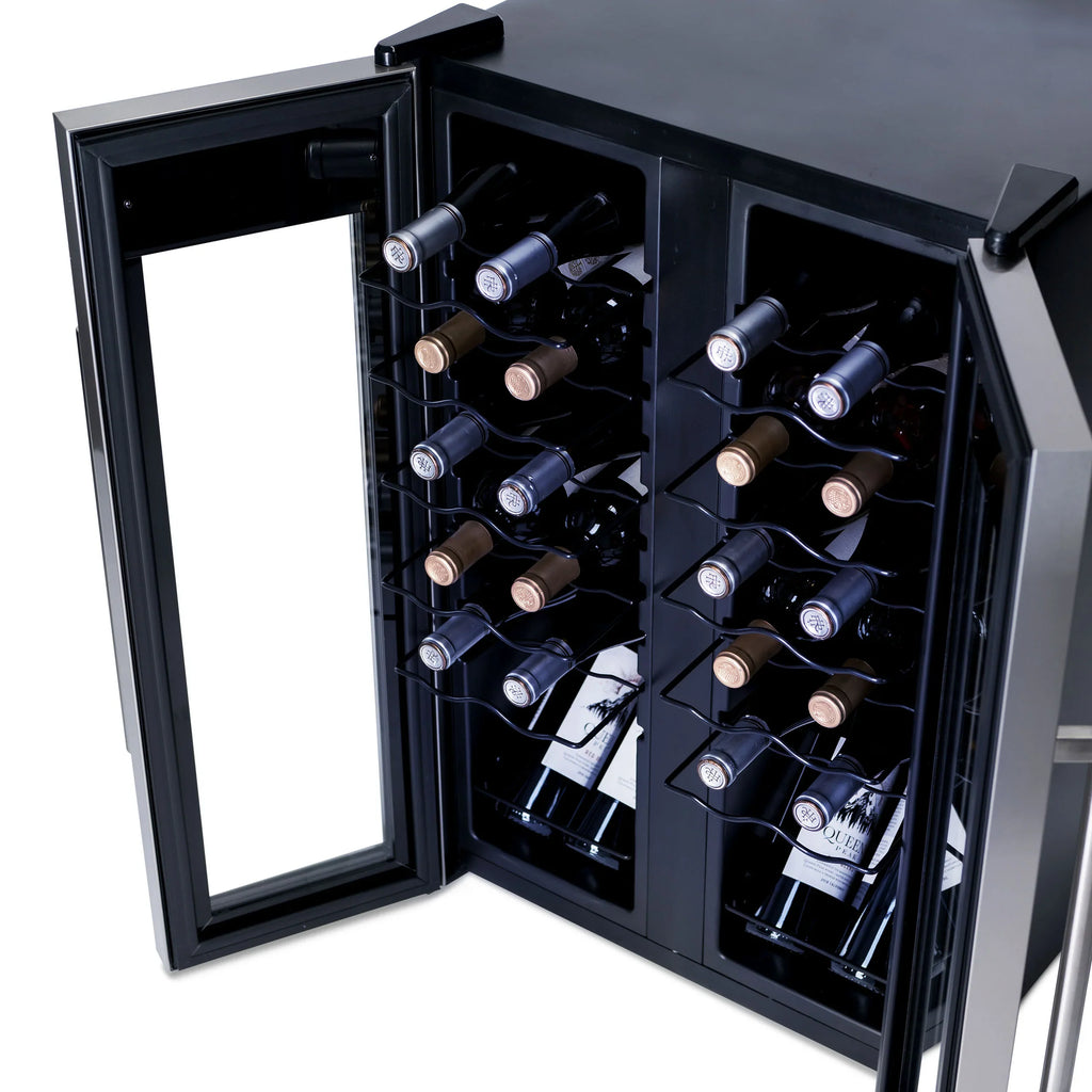 2025 Refrigerador de Vinos Independiente Newair® de Acero Inoxidable – 24 Botellas – 20" con Doble Zona