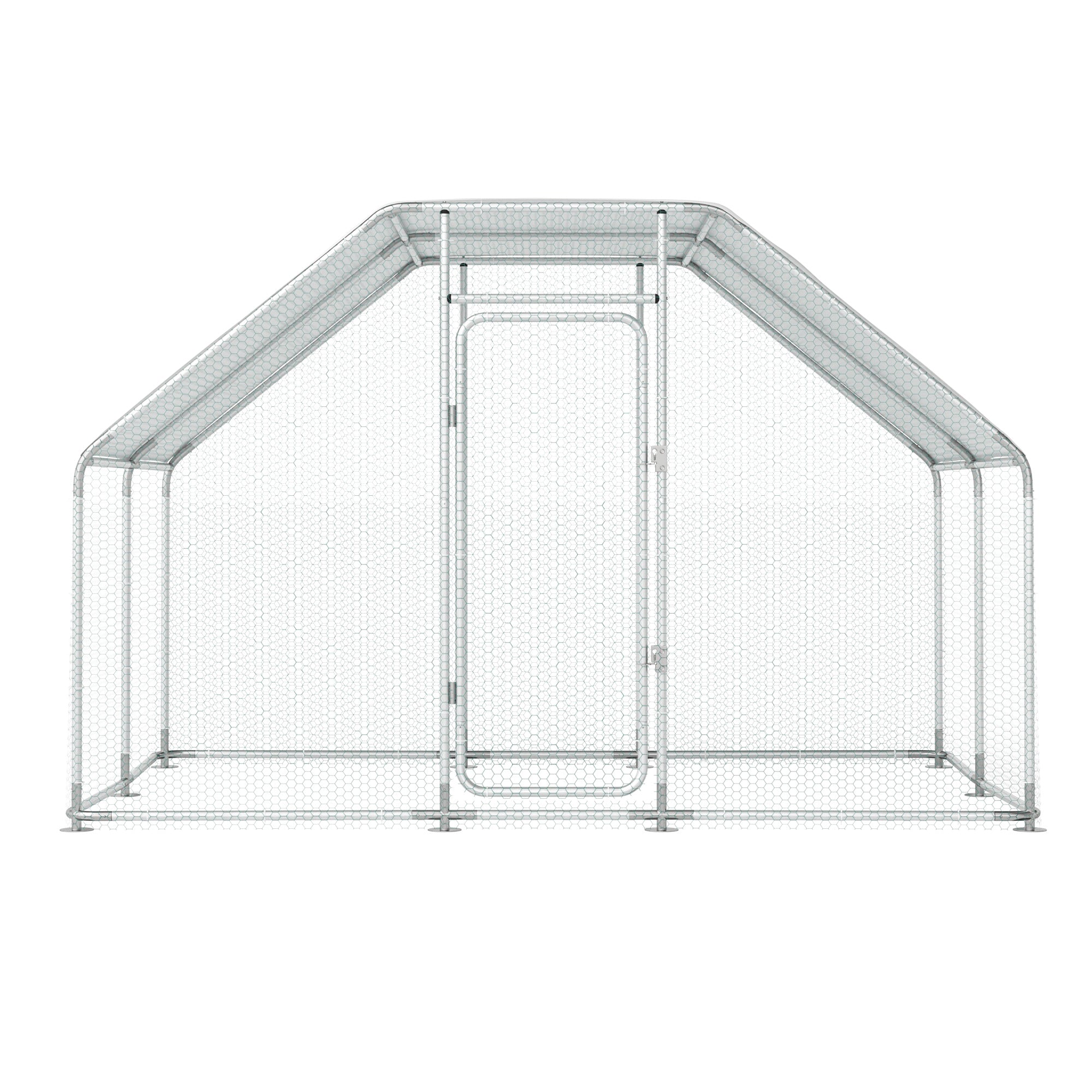 2025 Gran Jaula de Metal para Pollos en Espiral con Cubierta Impermeable y Anti-UV para Exteriores – Capacidad para 16 Aves