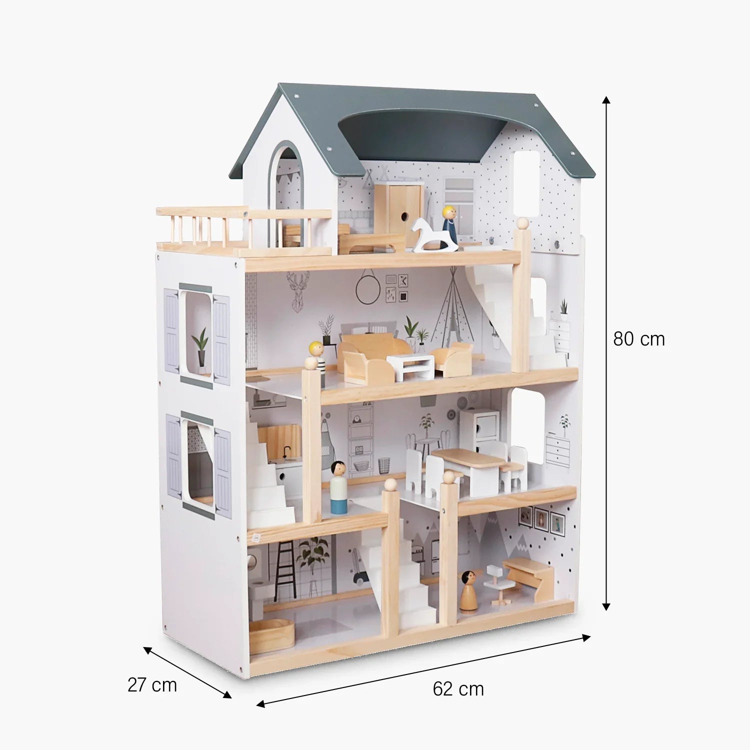 2025 Casita de Muñecas Infantil de Madera Agustina Multicolor