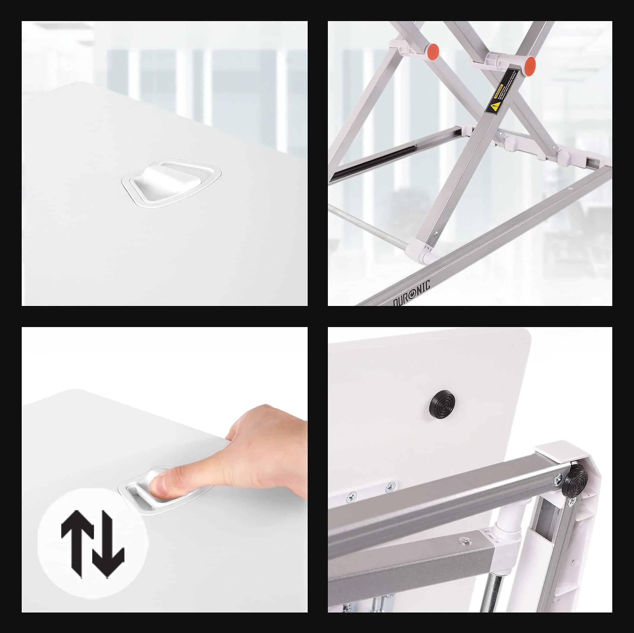 2025 Duronic Escritorio ajustable DM05D11 WE (blanco) | Estación de trabajo de escritorio con altura regulable | Superficie 74 x 43 cm | Ajuste de altura de 5 a 40 cm | Compatible con PC, ordenador o portátil | Convertidor ergonómico de escritorio