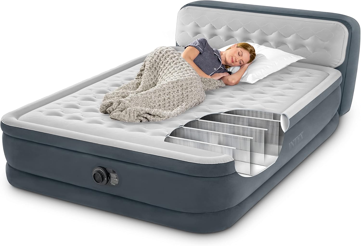 Intex 64428Np – Colchón Inflable Ultra Plush para 2 Personas con Fiber-Tech