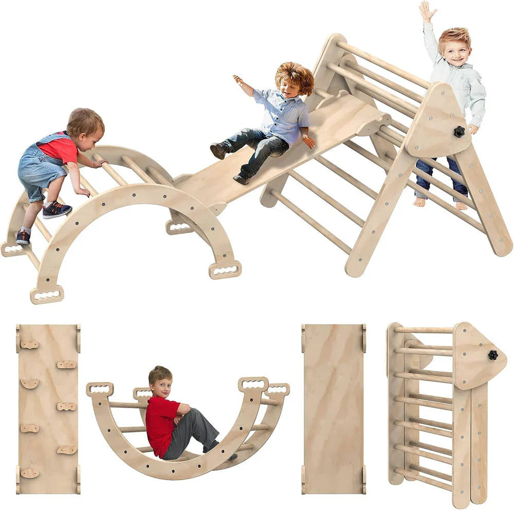 Juguete de Escalada Montessori de Madera Multifuncional en Forma de Triángulo