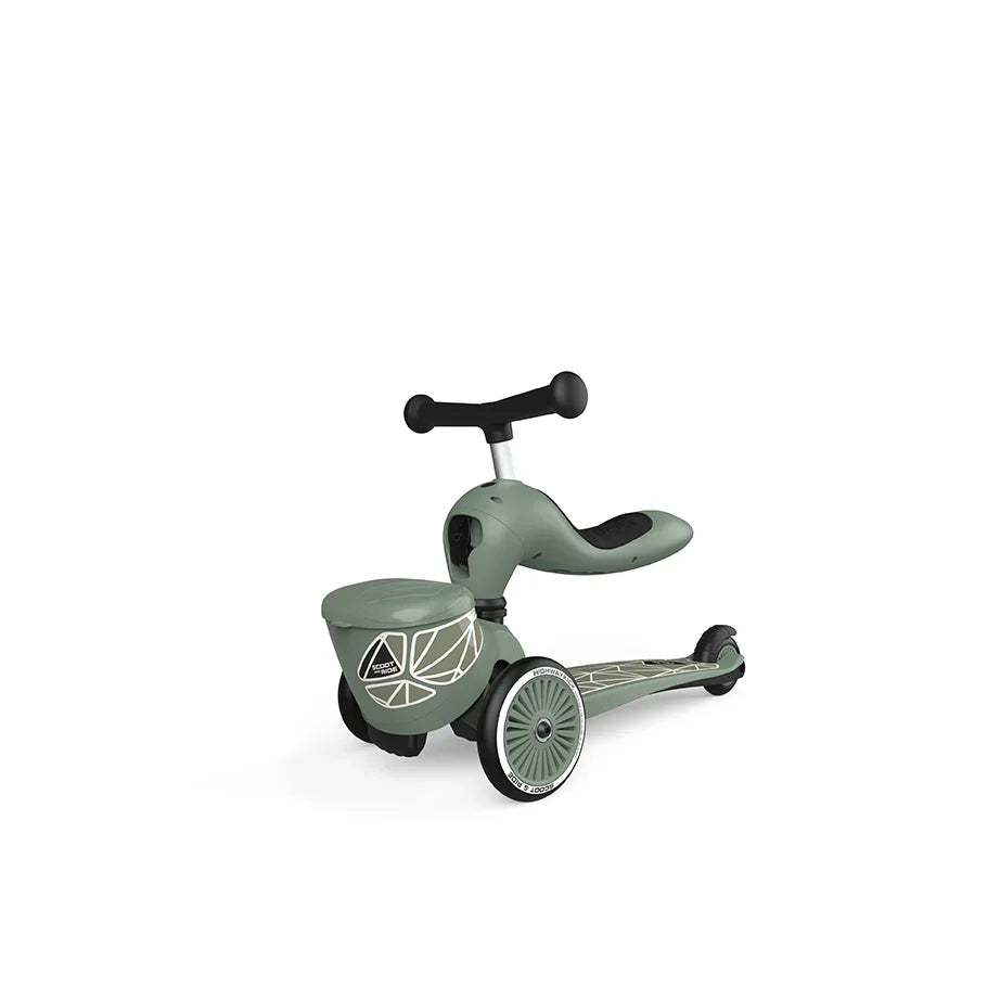 2025 Patinete Scoot & Ride Highwaykick 1 Lifestyle 2-en-1 con Asiento, para Niños de 1 a 5 Años, Diseño con Compartimento de Almacenamiento
