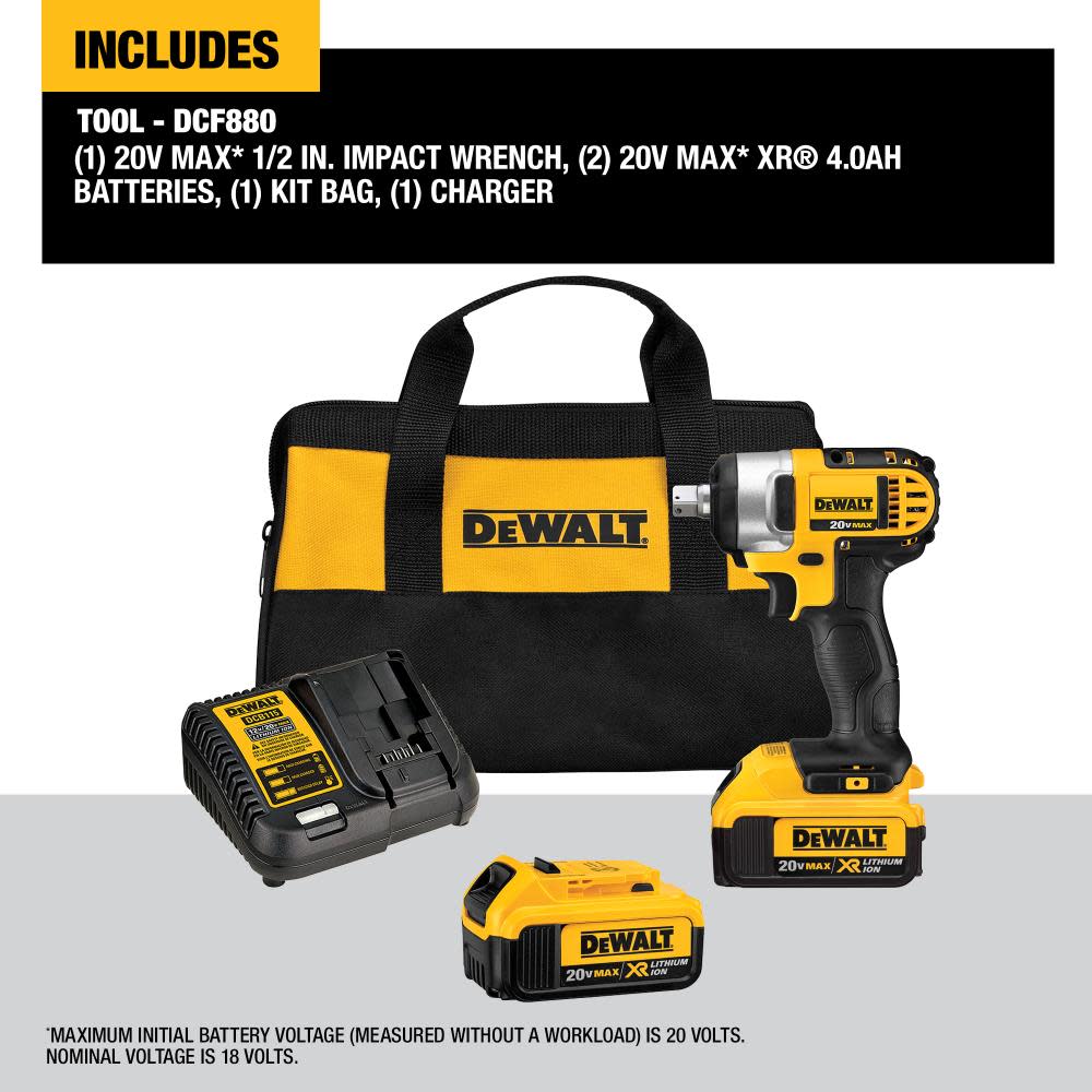 2025 Kit de Llave de Impacto 20V MAX de 1/2 Pulgada con Pasador de Retención