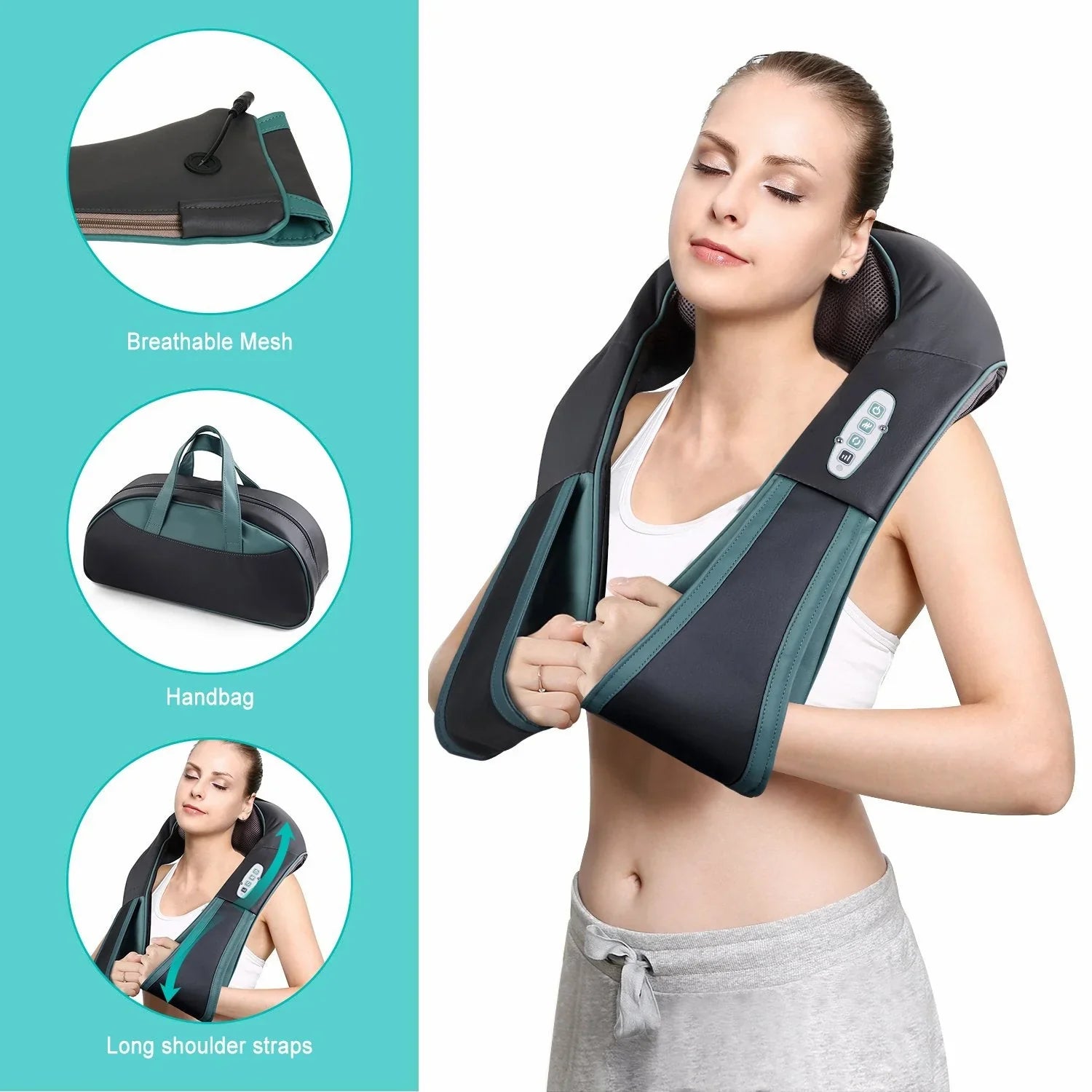 2025 Naipo MGS-N12CS – Masajeador Inalámbrico Shiatsu para Cuello y Hombros