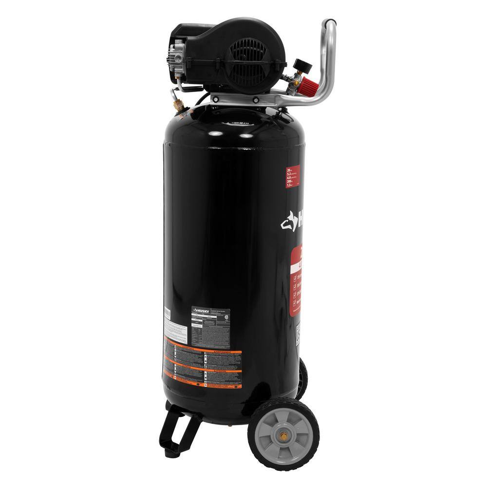 2025 Compresor de aire eléctrico portátil vertical Husky 20 galones, 200 PSI, sin aceite – Modelo C202H
