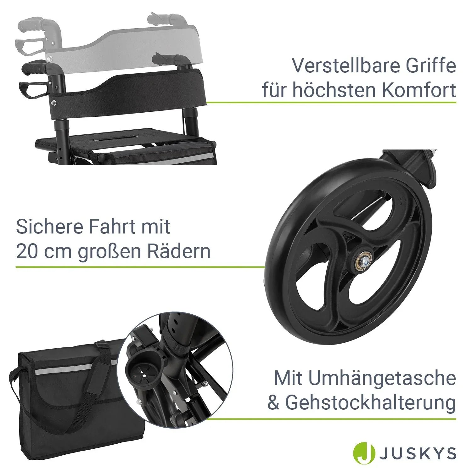 2025 Andador de aluminio Vital con asiento – Ligero, plegable y seguro