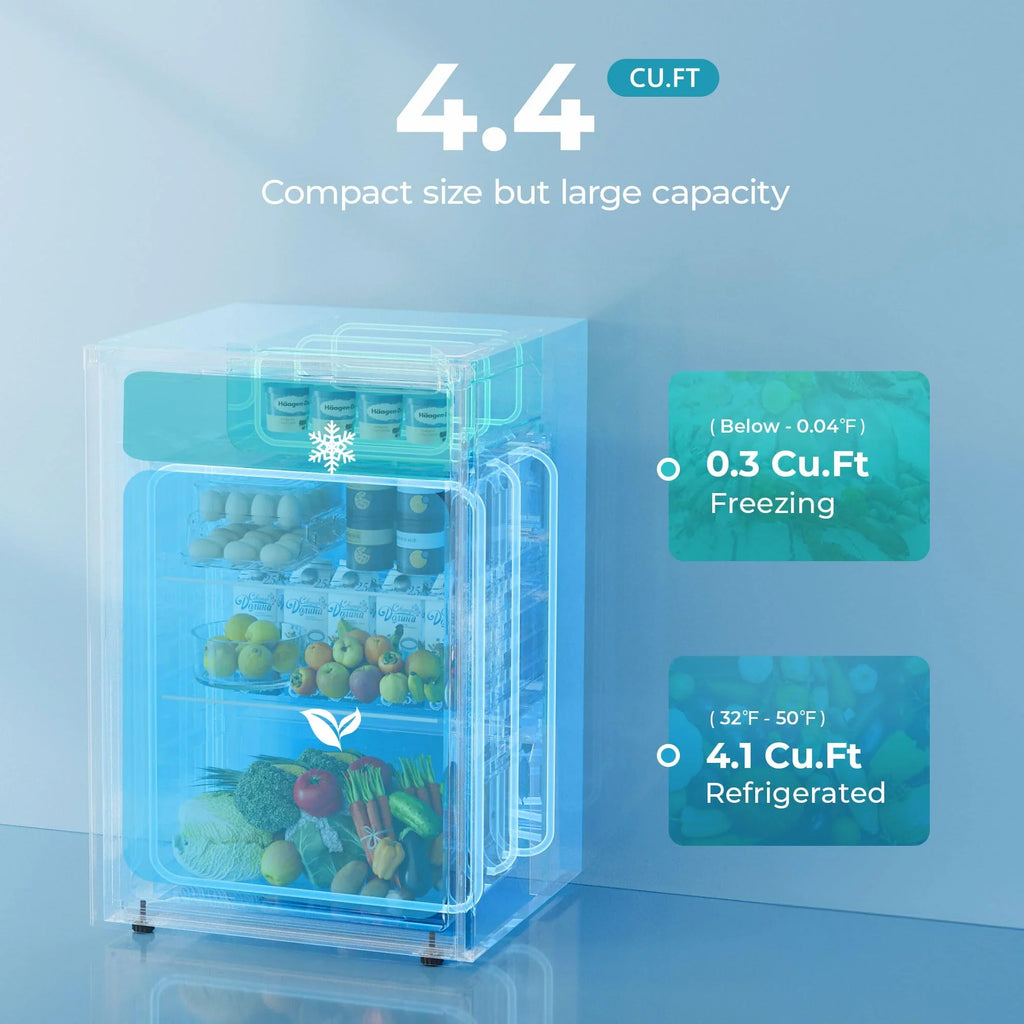 2025 Mini refrigerador EUHOMY con congelador compacto, puerta única