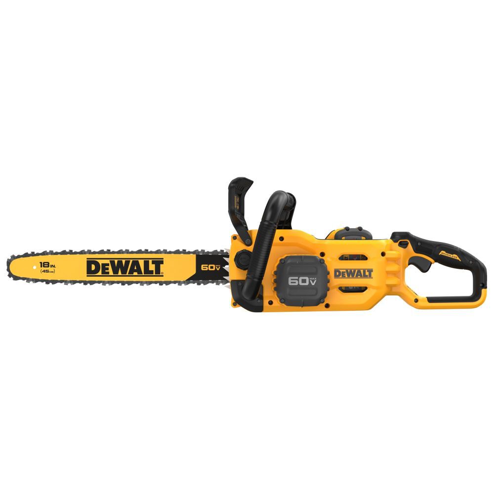 Motosierra inalámbrica DEWALT 60V MAX, barra de 18", motor sin escobillas, batería incluida