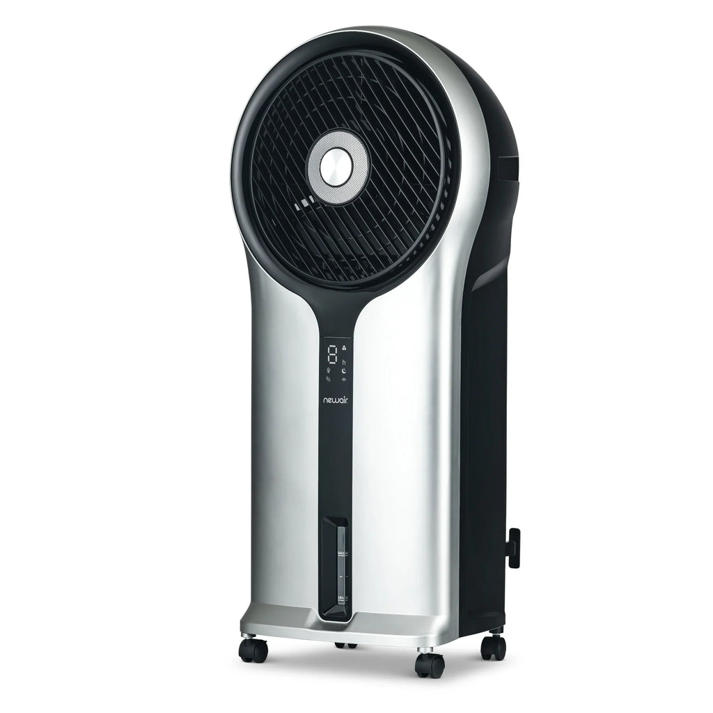 2025 Newair® Enfriador de Aire Evaporativo y Ventilador Portátil 470 CFM con Placa de Enfriamiento tipo Panal – Plateado