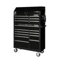 Caja y gabinete para herramientas combo de 16 cajones de 41 pulgadas en negro brillante