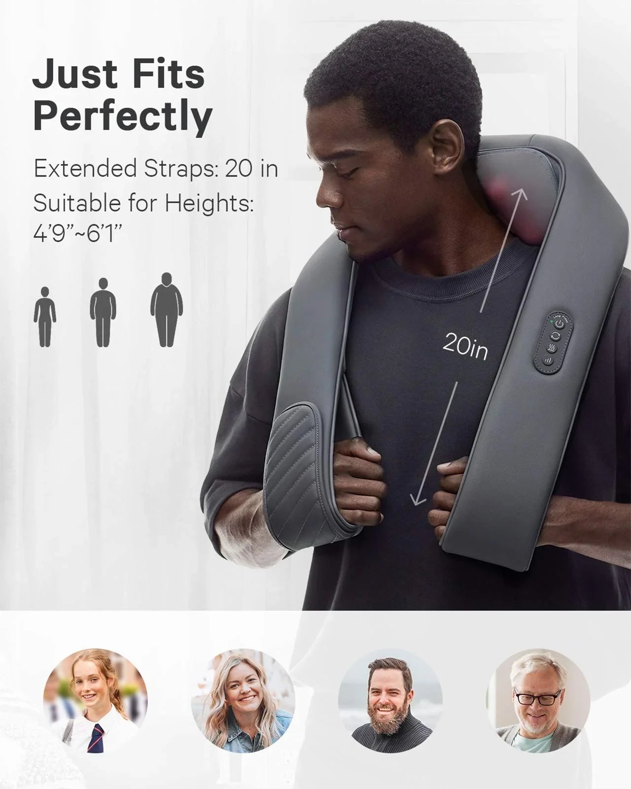 2025 Naipo oCuddle-P1 – Masajeador Inalámbrico Recargable para Cuello y Hombros, Masaje Shiatsu
