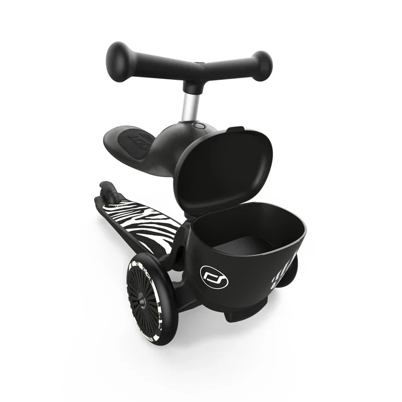 2025 Patinete Scoot & Ride Highwaykick 1 Lifestyle 2-en-1 con Asiento, para Niños de 1 a 5 Años, Diseño con Compartimento de Almacenamiento