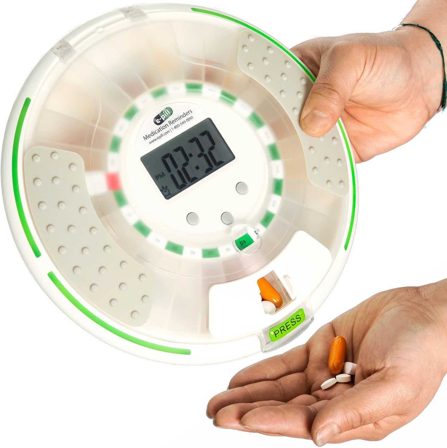 e-Pill Voice - Dispensador Automático de Pastillas con Cerradura - Recuerda con Voz Amigable