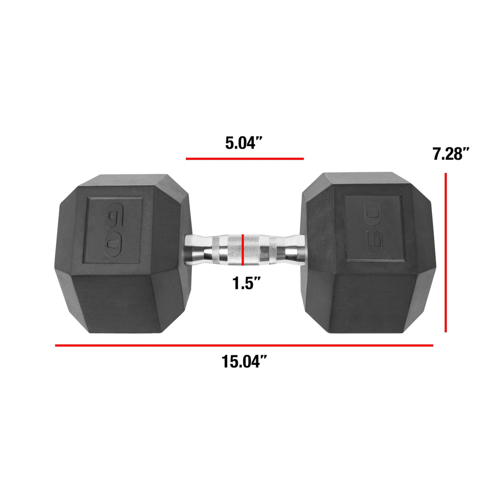 2025 (Pack de 2) Pesas hexagonales CAP Barbell de 60 lb con recubrimiento individual